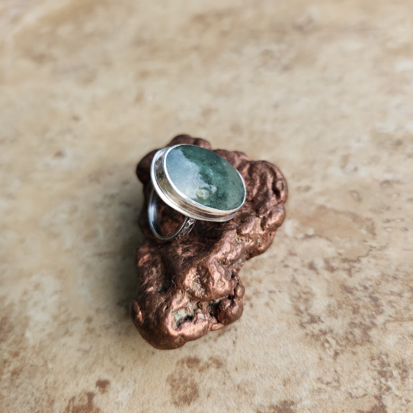 Serpentine Sterling Silver Ring