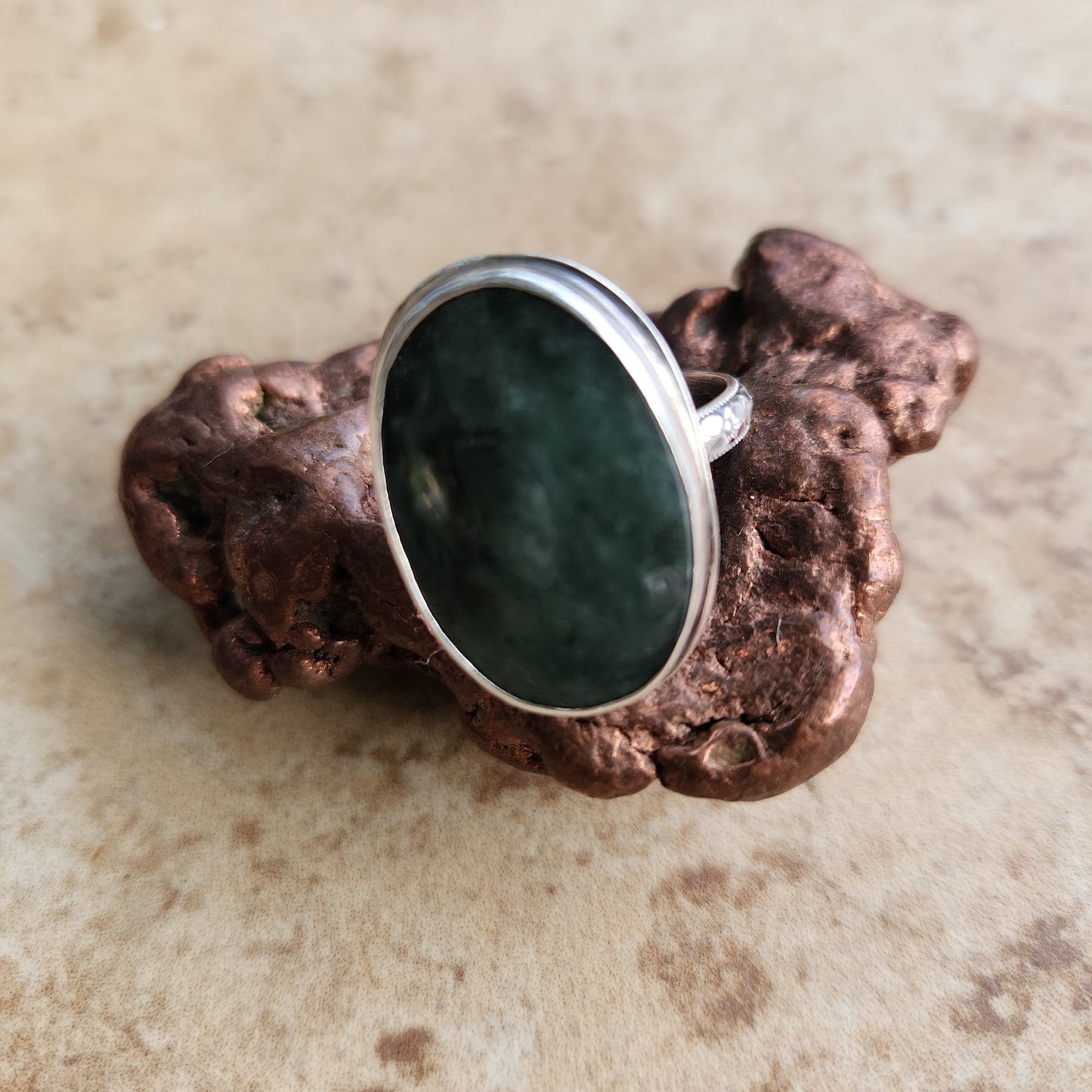 Serpentine Sterling Silver Ring