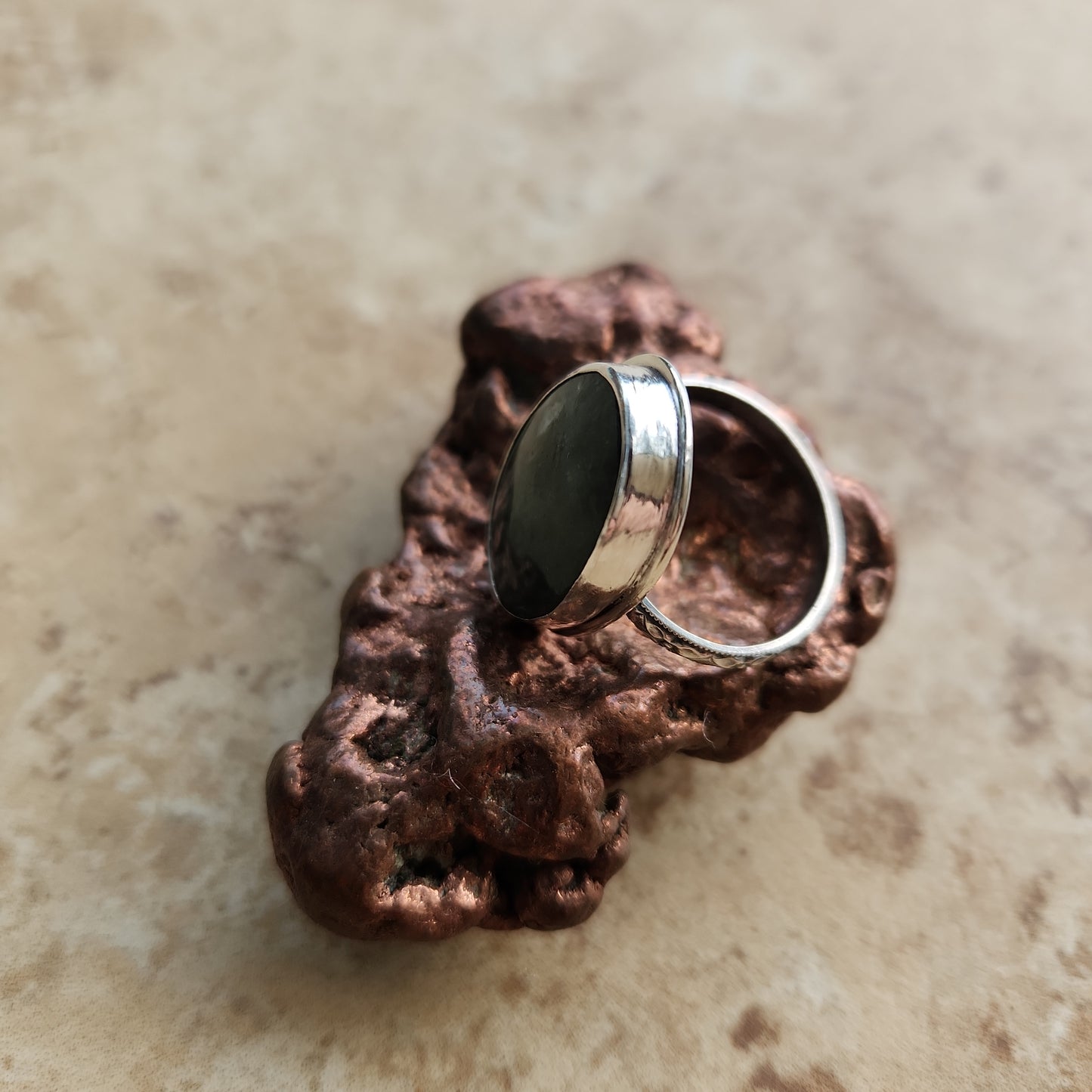 Serpentine Sterling Silver Ring