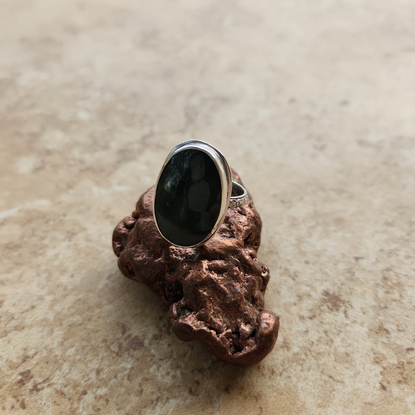 Serpentine Sterling Silver Ring