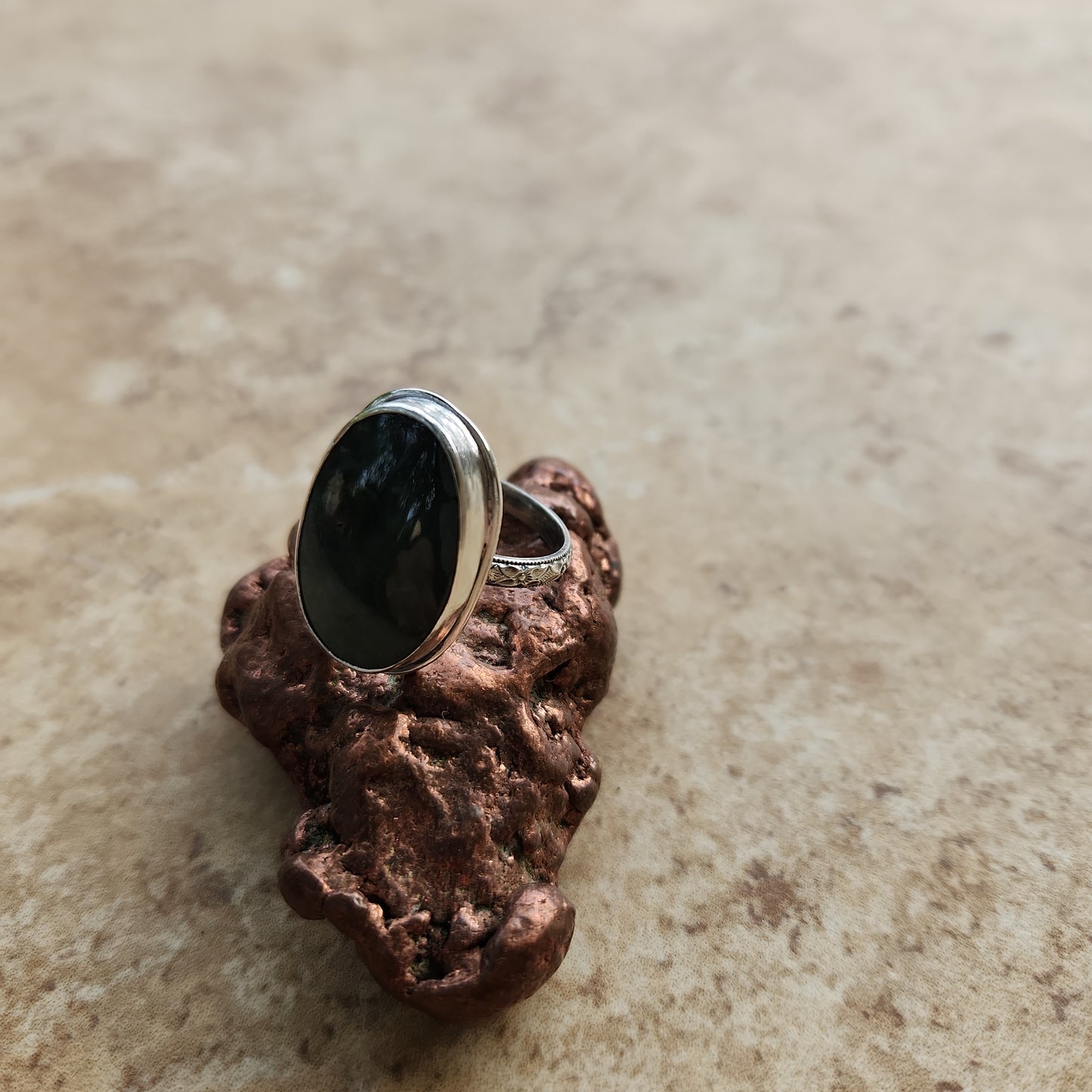 Serpentine Sterling Silver Ring